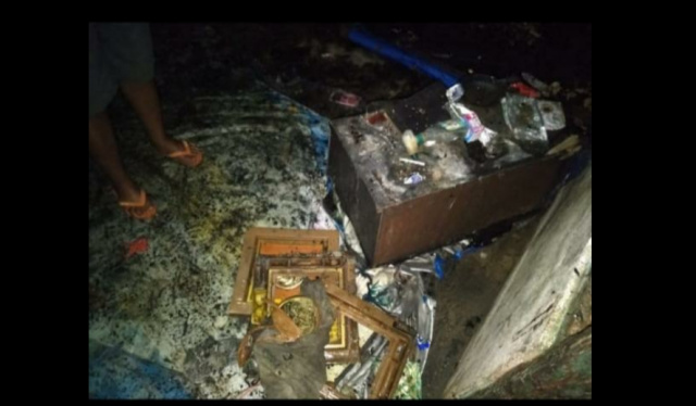 Kondisi rumah warga yang tersambar petir di Kapur IX Kabupaten Limapuluh Kota, Kamis (29/4)