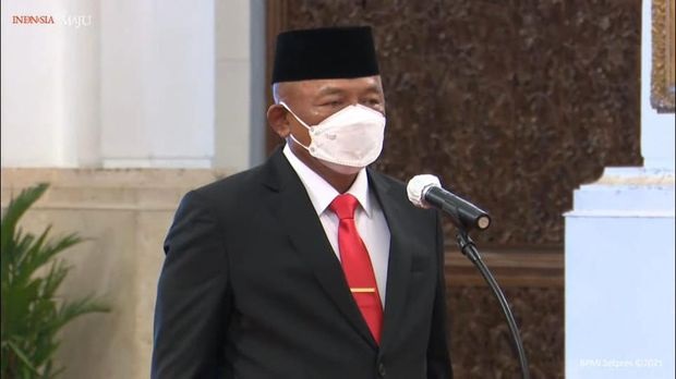  Letjen Ganip Warsito saat pelantikan Kepala BNPB di Istana Negara, Jakarta, Selasa (25/5/2021)