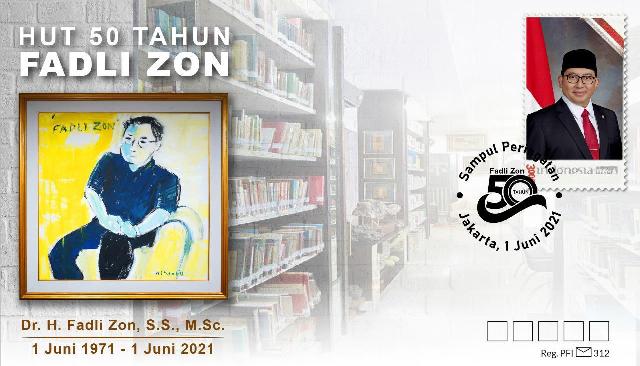 Sampul Peringatan Berperangko HUT 50 Tahun Fadli Zon