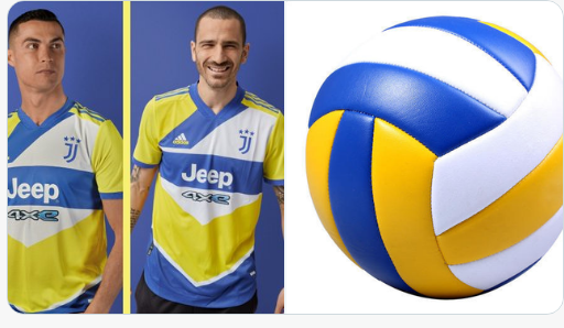 Jersey ketiga Juventus yang sedang ramai ditertawakan. (foto: twitter)