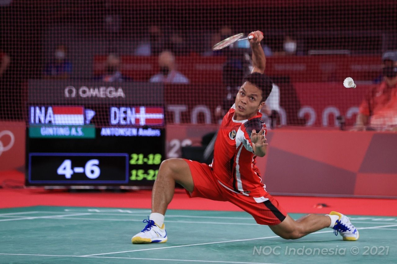 Anthony Ginting, gagal ke final Olimpiade Tokyo. (foto:NOC)