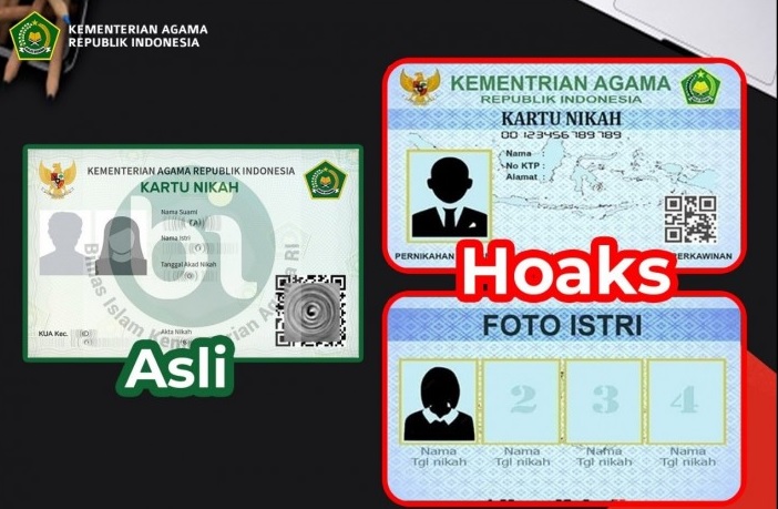 Tampilan foto kartu nikah digital yang beredar di Media Sosial