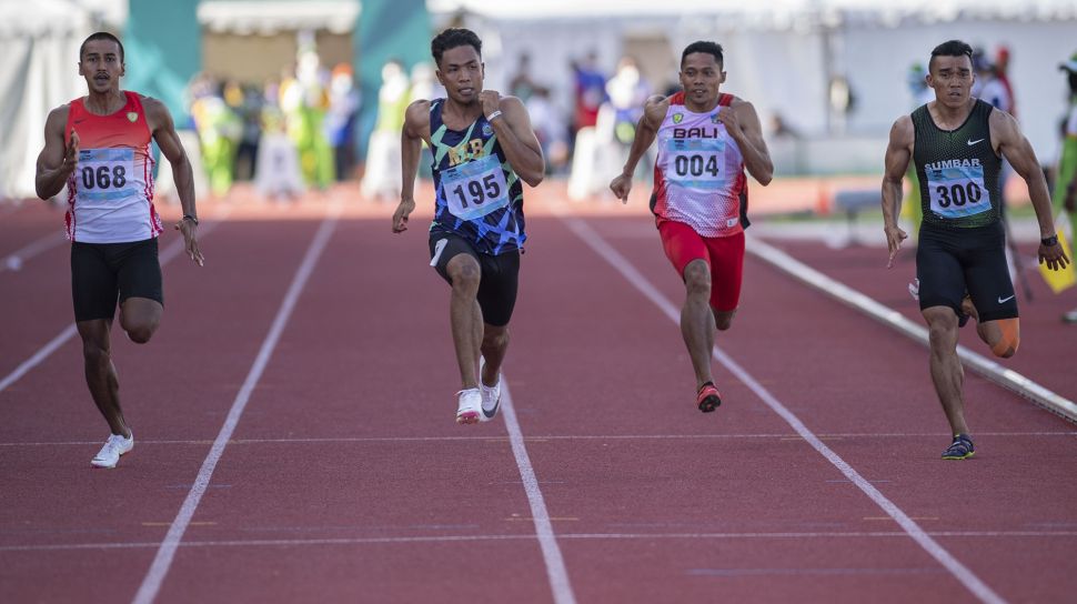 Sprinter Sumbar, Yaspi Bobby (300), gagal meraih medali di PON XX Papua. (foto: PON Papua web)