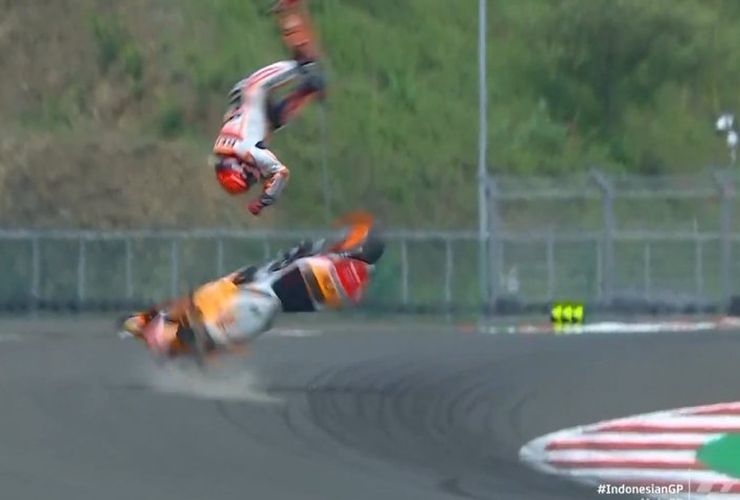 Insiden ini membuat Marc Marquez batal tampil di Motogp Indonesia. (kompas)