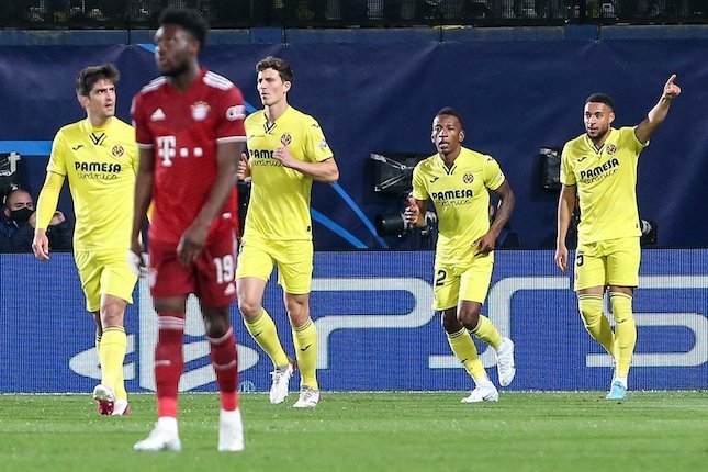 Selebrasi Arnaut Danjuma usai mencetak gol di laga Villarreal vs Bayern Munchen, Liga Champions 2021/22 © AP Photo