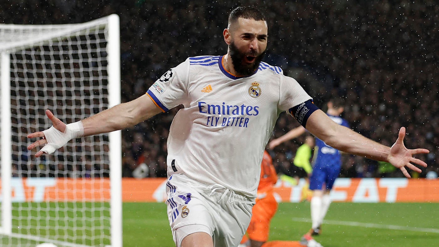 Karim Benzema, hattrick ke gawang Chelsea. (ap)