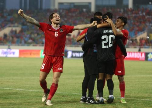 Pemain Timnas Indonesia usai menang atas Malaysia (PSSI)