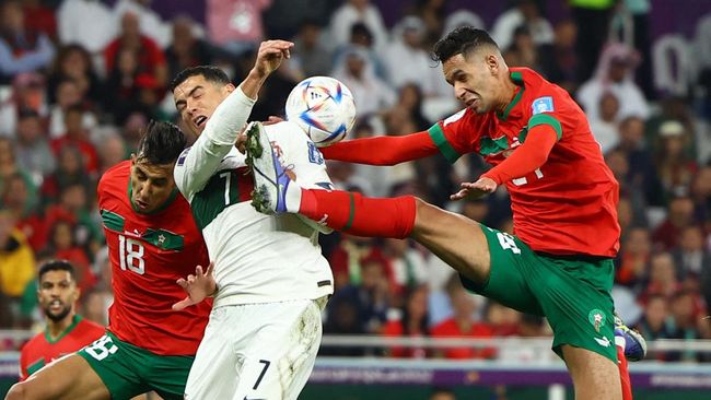 Pertarungan sengit Maroko vs Portugal di perempoatfinal, (AP)
