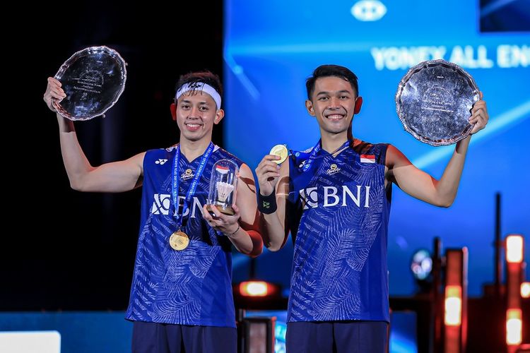 Fajar Alfian/M. Rian Ardianto, juara All England 2023.(pbsi)