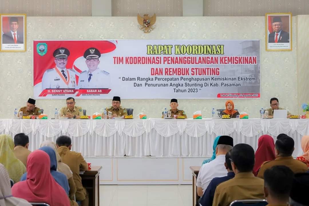 Pemkab Pasaman lakukan Rakor penanggulangan kemiskinan dan rembuk stunting. (ola)