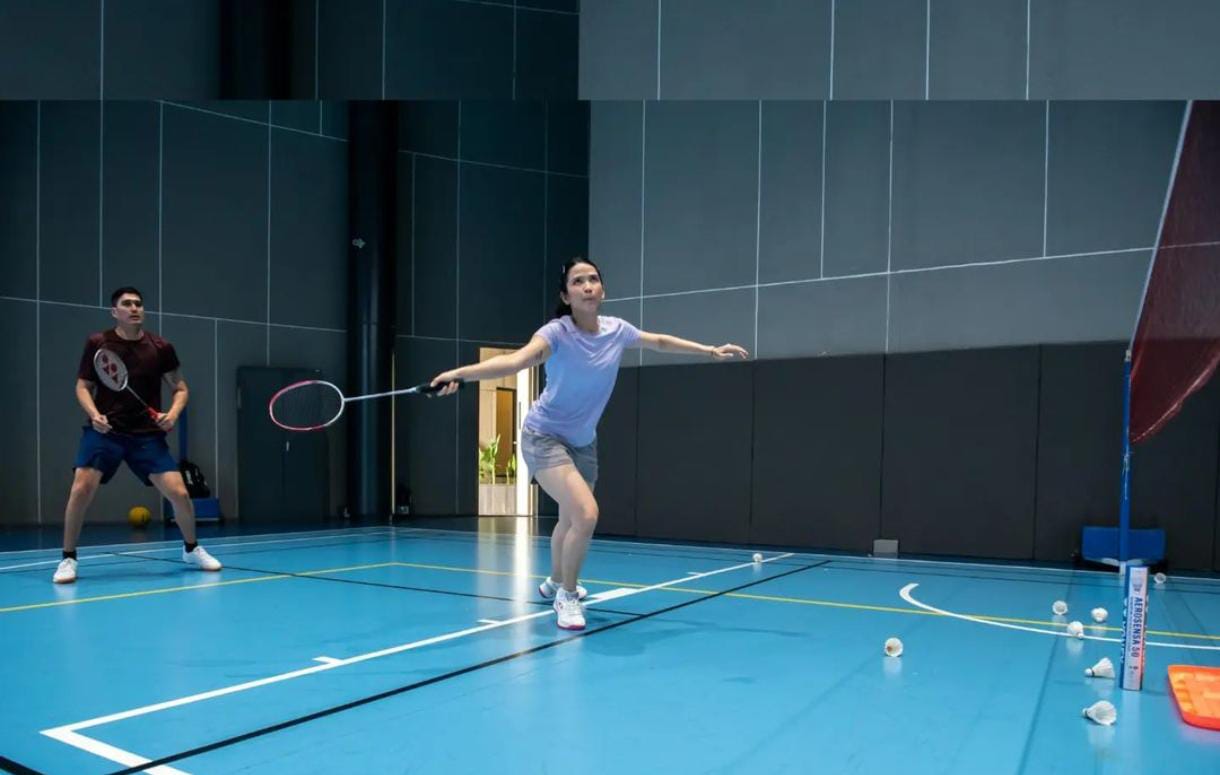 Dinda Kanya Dewi dan Marcel Chandrawinata saat latihan