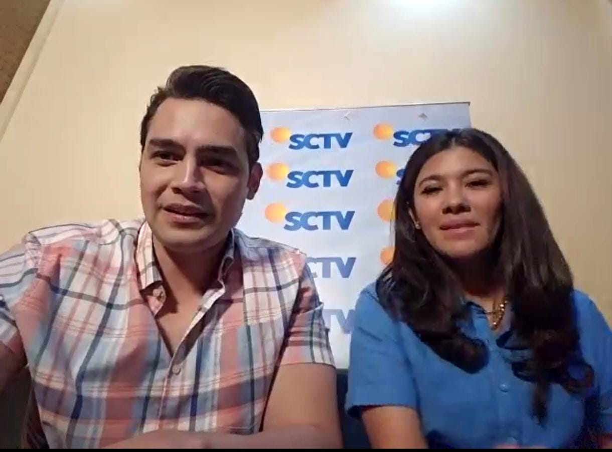 Naysilla Mirdad dan Jonas Rivanno saat wawancara virtual bersama awak media