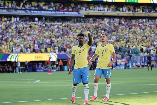 Vinicius Junior, selamatkan Brasil dari kekalahan dari Maroko (foto: AP)